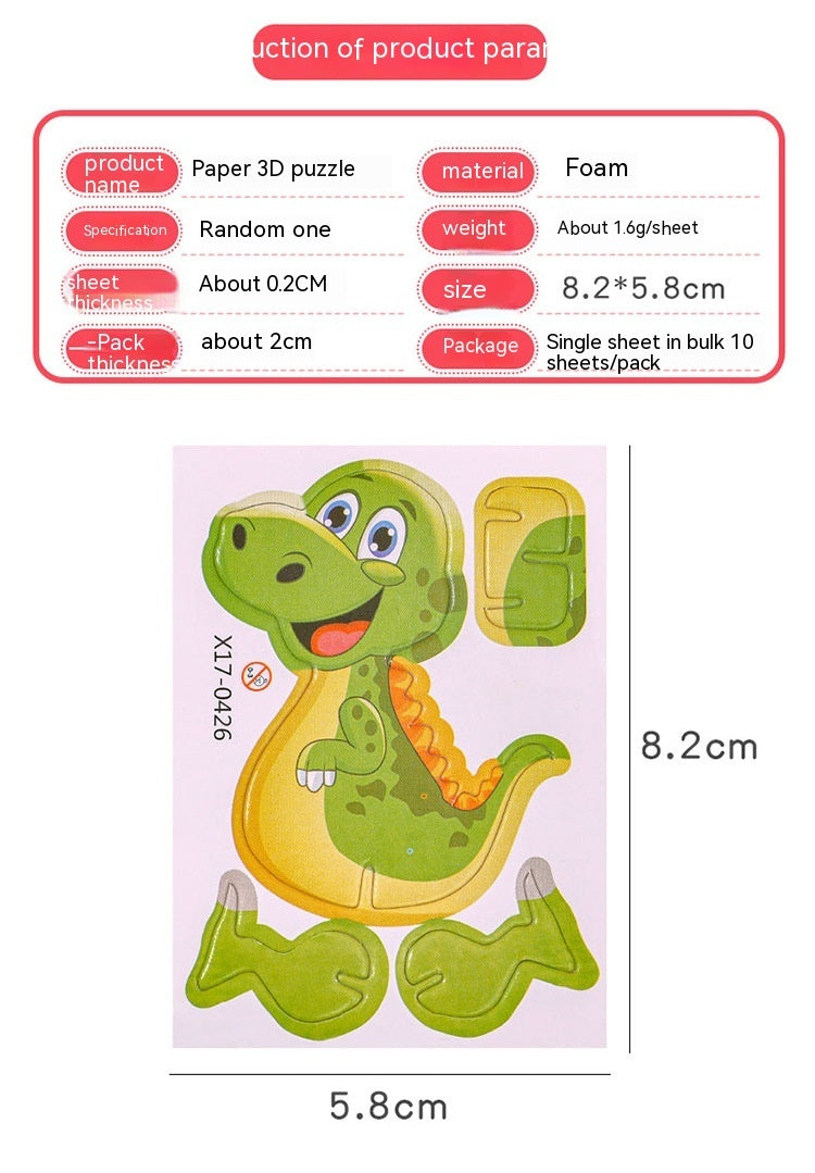 Cartoon Dinosaur 3D Puzzle For Children