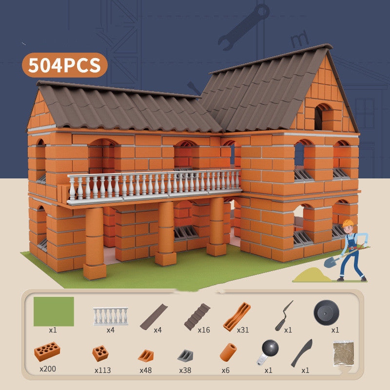 Children's Brick Building House Toy