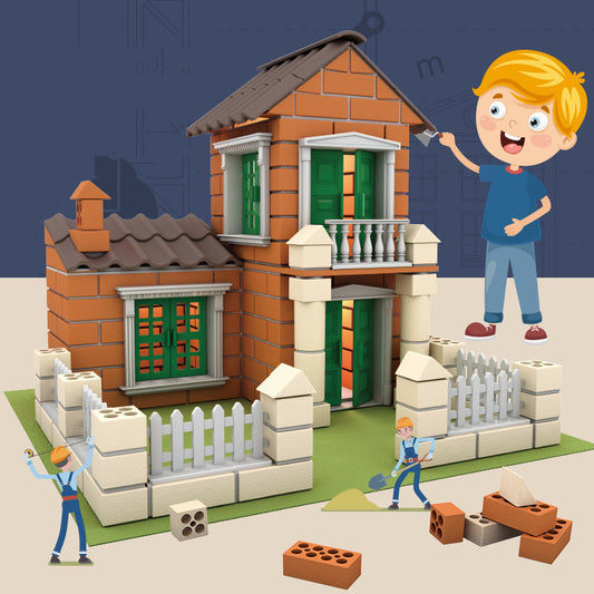 Children's Brick Building House Toy