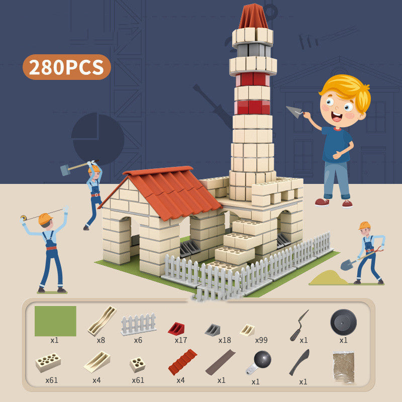 Children's Brick Building House Toy