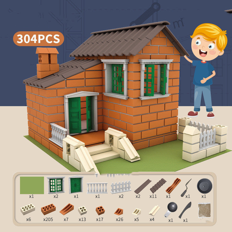 Children's Brick Building House Toy